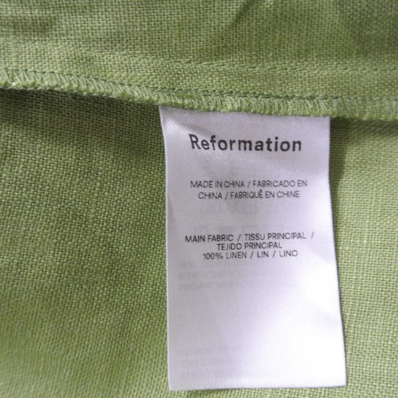 Reformation Miso Linen Dress in Green size 12 Altered Straps - Picture 9 of 12